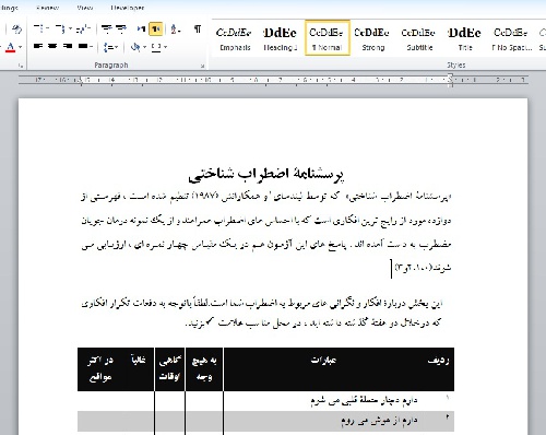 پرسشنامۀ اضطراب شناختی
