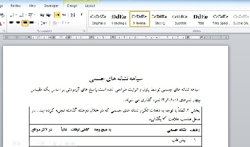 سیاهه نشانه های جسمی