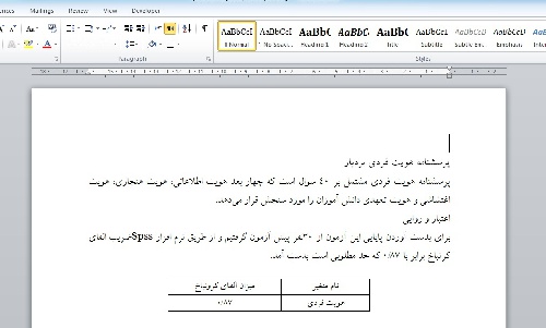 پرسشنامه هویت فردی بردبار